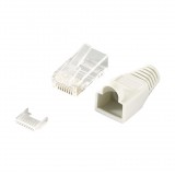 LogiLink RJ45 CAT6 UTP csatlakozó dugó szürke törésgátlóval, 100db (MP0023)