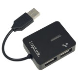 LogiLink Smile 4 portos USB2.0 HUB fekete (UA0139) - USB Elosztó