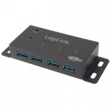 LogiLink SuperSpeed USB3.0 HUB 4Port szerelhető aktív, tápegységgel Fekete (UA0149)