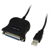Logilink UA0054A USB to D-SUB 25 cable adapter 1,8m Black