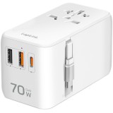 Logilink Univerzális utazó tápegység, 70 W (PD), 4x csatlakozások + kábel, tűzálló, fehér