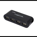 LogiLink USB 2.0-ás 4 portos hub, táppal, fekete