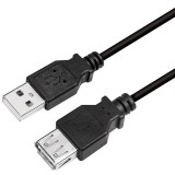 Logilink USB 2.0 Cable, AM to AF, black, 3m
