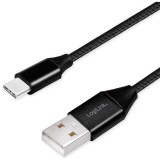 Logilink USB 2.0 Cable, AM to USB-C, black, 0.3m