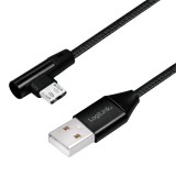 Logilink USB 2.0 cable, USB-A/M to Micro-USB/M (90°) 0,3m Black CU0141
