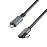 Logilink USB 2.0 Type-C cable C/M 90° to USB-C/M E-mark 3m Black/Grey CU0184