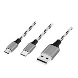 Logilink USB 2.0 USB-A/M to Micro-USB + USB-C cable 1,2m White/Black CU0202