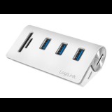 LogiLink USB 3.0 3-Port Hub with Card Reader - hub - 3 ports (CR0045) - Memóriakártya olvasó