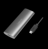 Logilink USB 3.2 Gen 2x1 ház M.2 NVMe (PCIe) és SATA (NGFF) SSD-khez, ezüst (UA0389)