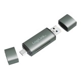 Logilink USB 3.2 Gen1 for SD and microSD Card Aluminum Case Card Reader Silver CR0043