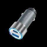 Logilink USB autós töltő, 1x USB-C PD, 1x USB-A QC, 36 W