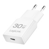 Logilink USB-C socket adapter GaN 1x USB-C (PD) 30W White PA0347