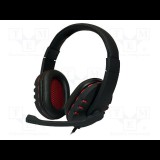LogiLink USB-S fejhallgató mikrofonnal fekete-piros (HS0033) (HS0033)