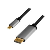 Logilink USB Type-C cable C/M to DP/M 4K alu1,8m Black/Grey CUA0100