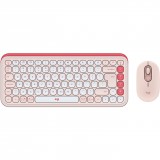 Logitech 920-013142 POP Icon Combo US vezeték nélküli rózsaszín/piszkosfehér billentyűzet és egér (920-013142)