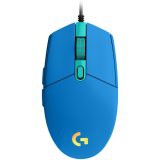 LOGITECH Egér - G203 Vezetékes Gaming, Kék 910-005798