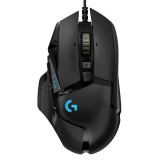 Logitech Egér - G502 HERO (Vezetékes, Optikai, USB, 11 gombos, 16000 DPI, fekete)