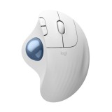 Logitech ERGO M575S hanyattegér, vezeték nélküli, halk kattintás, piszkosfehér + kék golyó - 910-007030