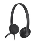 Logitech H340 USB vezetékes mikrofonos fejhallgató, fekete – 981-000475