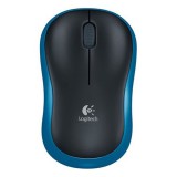 Logitech M185 cordless optikai egér (USB, kék-fekete)