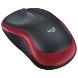 Logitech M185 vezeték nélküli egér, 1000 DPI, USB, piros - 910-002237