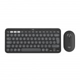 Logitech Pebble 2 Combo billentyűzet Egér mellékelve RF vezeték nélküli + Bluetooth QWERTY Nemzetközi amerikai Grafit (920-012239)
