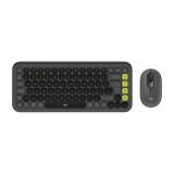 Logitech POP Icon Combo billentyűzet Egér mellékelve Univerzális Bluetooth QWERTY Nemzetközi amerikai Gránit, Zöld