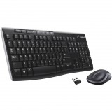 Logitech Wireless Combo MK270 billentyűzet Egér mellékelve Univerzális USB QWERTZ Svájc Fekete (920-004534)