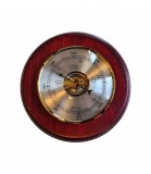 Lombik Barométer 3001 Mahagóni színű fa hátlapon.Teljes méret Ø 140 mm.Műszer Ø 95 mm..