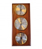 Lombik Barométer kombináció (légynyomásmérő, hőmérő és páratartalom mérő)cseresznye színű hátlapon.Teljes mérete: 270x120.mm