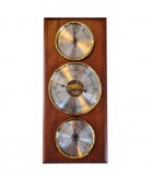 Lombik Barométer kombináció (légynyomásmérő, hőmérő és páratartalom mérő)Cseresznye színű hátlapon.Teljes mérete: 270x120.mm