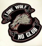 Lone Wolf no Club farkas hátfelvarró, nagyméretű