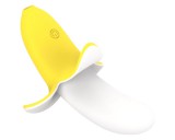 Lonely - akkus, vízálló, banán vibrátor (sárga-fehér)