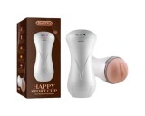 Lonely Happy - akkus, nyögő-rezgő műpunci (fehér-natúr)