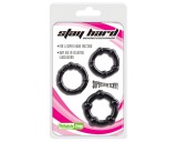 Lonely Stay Hard - péniszgyűrű szett - fekete (3 részes)