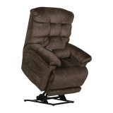 Longevity fotel - két motoros felállást segítő fekvő fotel XL méretben étcsokoládé barna Microfiber kárpittal raktárról