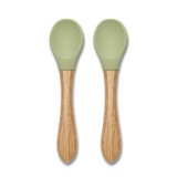 Lorelli Szilikon kanalak bambusz nyéllel, 2 db - fresh green