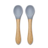 Lorelli Szilikon kanalak bambusz nyéllel, 2db - grey