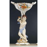 Lorenzon Asztali kerámia angyalszobor dísztállal a tetején - festett porcelán