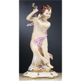 Lorenzon Asztali kerámia angyalszobor virágokkal - festett porcelán