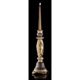 Lorenzon Barokk kerámia gyertyatartó - krémszínű, arany, platina