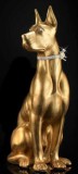 Lorenzon Dán dog kerámia szobor, eredeti Swarovski nyakékkel - aranyfóliával