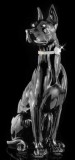 Lorenzon Dán dog kerámia szobor, eredeti Swarovski nyakékkel - fekete