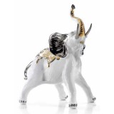 Lorenzon Elefánt kerámia szobor, eredeti Swarovski kristályokkal - fehér, arany, platina