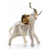 Lorenzon Elefánt kerámia szobor, eredeti Swarovski kristályokkal - krémszínű, arany, platina