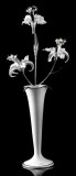 Lorenzon Giulia kerámia váza orchideákkal - fehér, platina