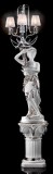 Lorenzon Kerámia állólámpa krómozot díszítésekkel, talapzattal, 3 lámpatesttel, beépített világítással, eredeti Swarovski kristályokkal - fehér, platina