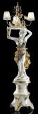 Lorenzon Kerámia állólámpa, talapzattal, eredeti Swarovski kristályokkal - fehér, arany, platina
