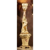 Lorenzon Kerámia angyal világítással, talapzattal - krémszínű, arany