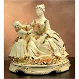 Lorenzon Kerámia anya gyermekével - krémszínű, arany